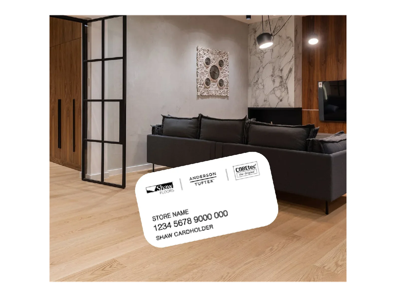 Shaw credit card available at Assured Flooring Inc in Toronto, ON